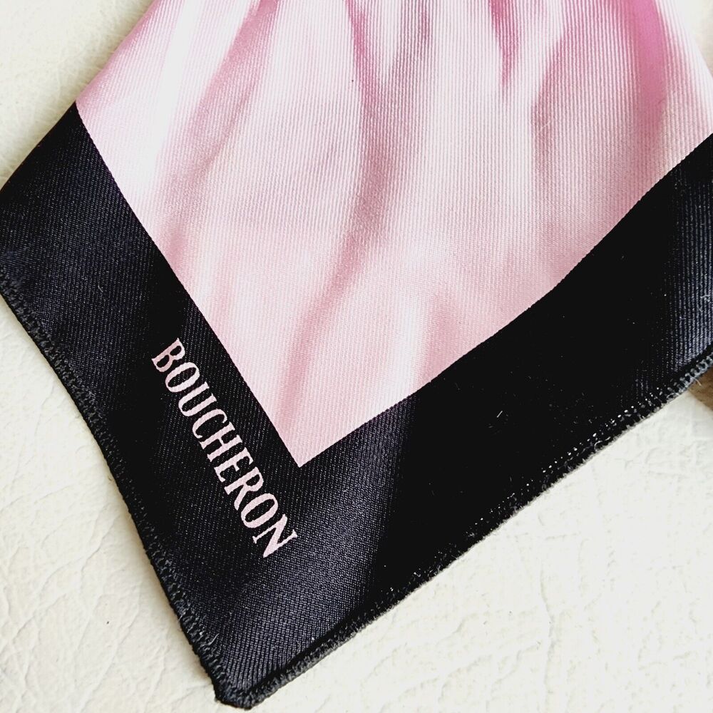 Boucheron Women's 100% Silk Pink/Black Watch Band Strap Made In France 9" - Picture 5 of 11